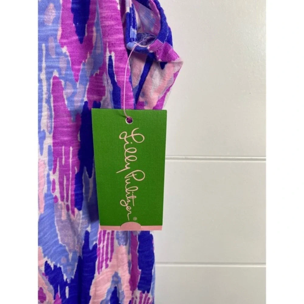 Lilly‎ Pulitzer Womens Tideline Dress XL NWT Amethyst Cotton Resortwear Beach
